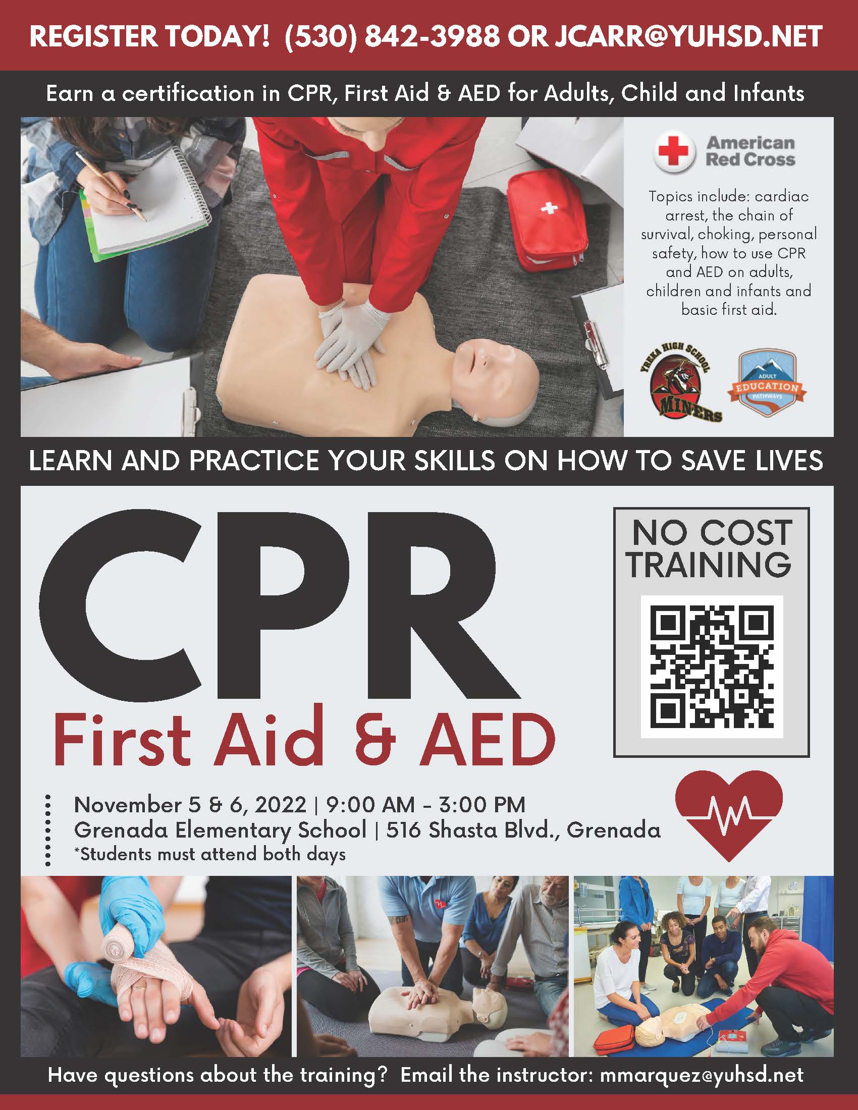 Upcoming CPR/First Aid/ AED Trainings – Adult Education Pathways